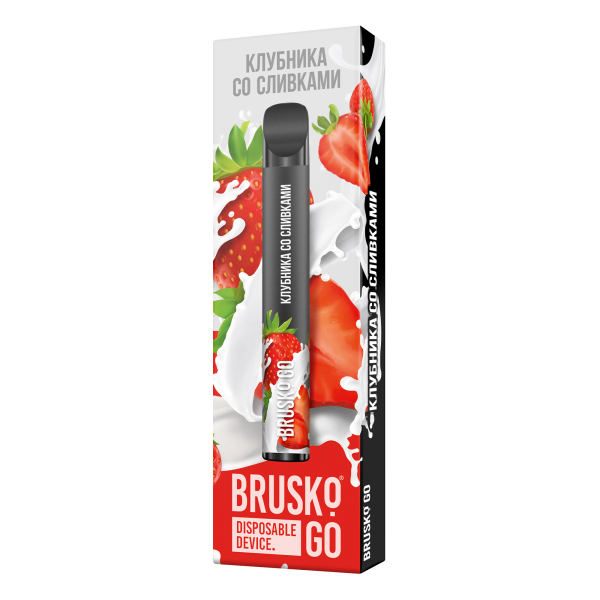 Одноразовая электронная сигарета Brusko Go Клубника Со Сливками 800 затяжек в Петрозаводске