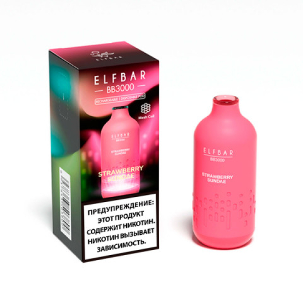 Elfbar BB3000 Мороженое с клубничным джемом, 3000 тяг в Петрозаводске