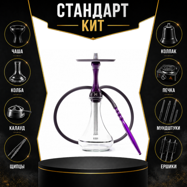 Набор с кальяном  Alpha Hookah X Purple СТАНДАРТ в Петрозаводске
