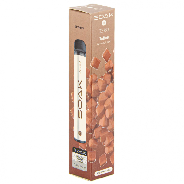 SOAK X ZERO Toffee 1500 затяжек (без никотина) в Петрозаводске