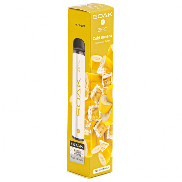 SOAK X ZERO Cold banana 1500 затяжек (без никотина) в Петрозаводске