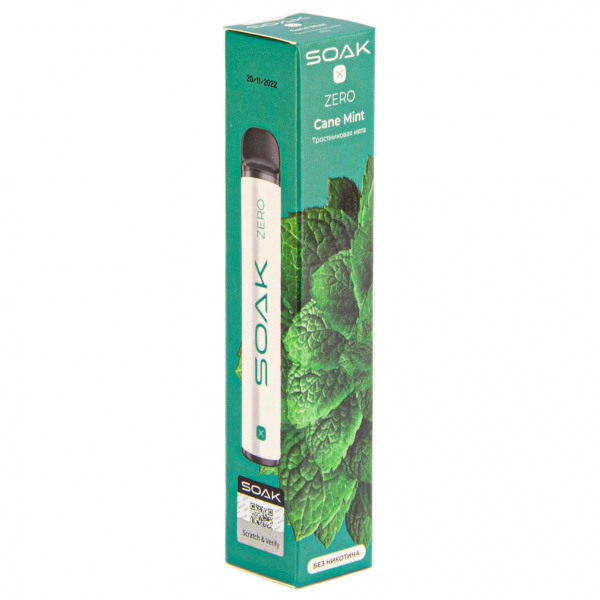 SOAK X ZERO Cane mint 1500 затяжек (без никотина) в Петрозаводске
