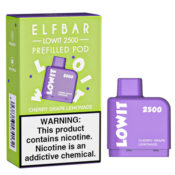 Картридж Elf Bar Lowit 2500 20 мг, 6 мл (Cherry Grape Lemonade) в Петрозаводске