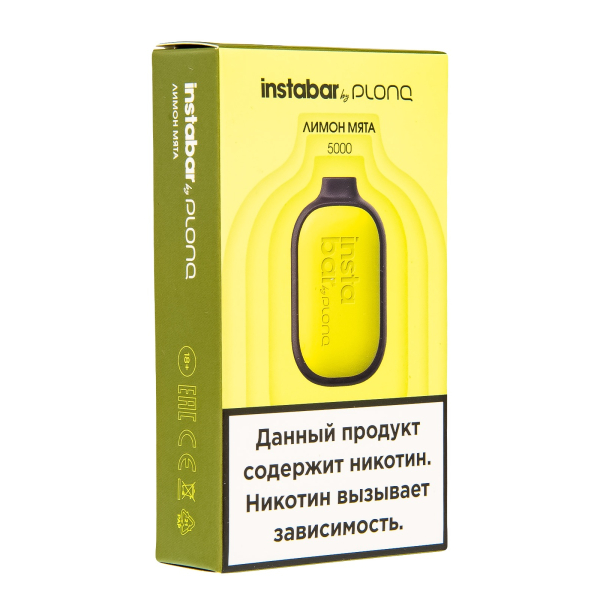 Plonq Instabar Лимон Мята (5000 Затяжек) 20 Мг в Петрозаводске