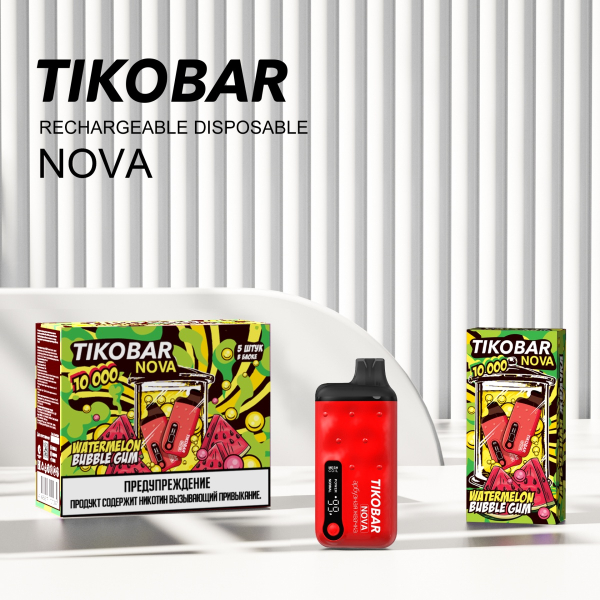 Электронка Tikobar Nova Арбузная Жвачка 10000 Затяжек в Петрозаводске