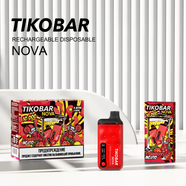 Электронка Tikobar Nova Клубничный Мохито 10000 Затяжек в Петрозаводске