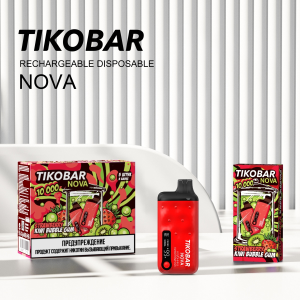 Электронка Tikobar Nova Клубника Киви Жвачка 10000 Затяжек в Петрозаводске