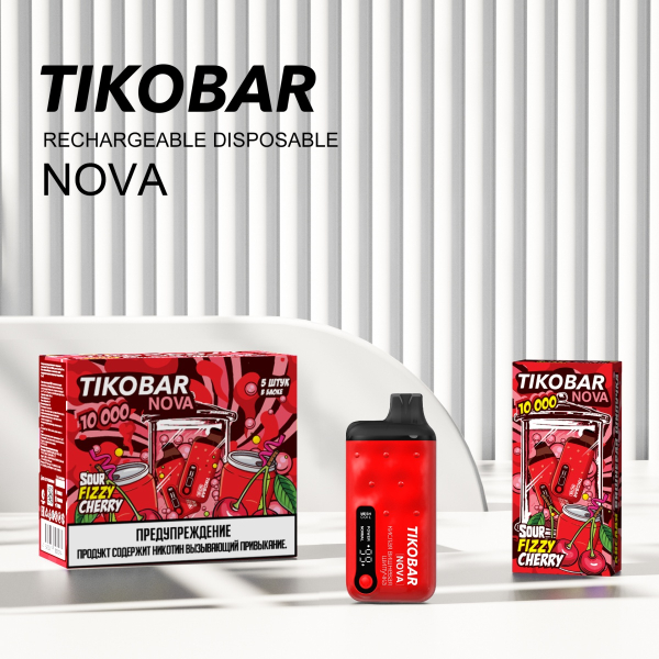 Электронка Tikobar Nova Кислая Вишневая Шипучка 10000 Затяжек в Петрозаводске