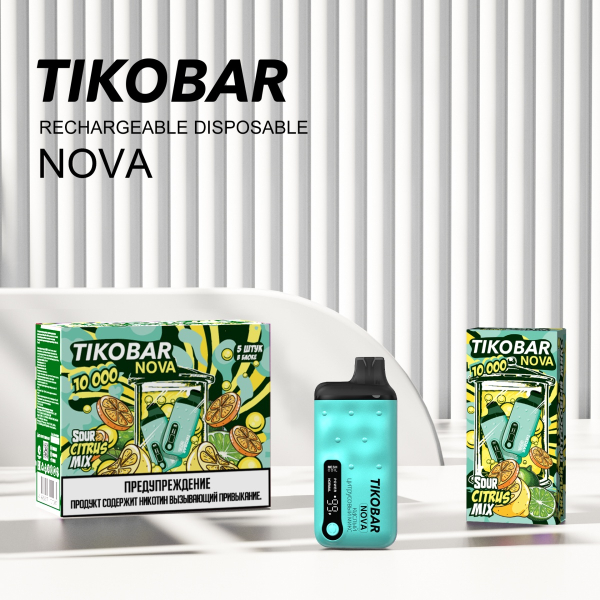 Электронка Tikobar Nova Кислый Цитрусовый Микс 10000 Затяжек в Петрозаводске