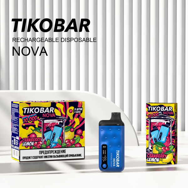 Электронка Tikobar Nova Клюква Лимон 10000 Затяжек в Петрозаводске