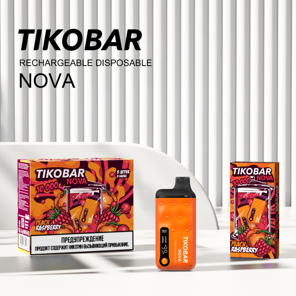 Электронка Tikobar Nova Персик Малина 10000 Затяжек в Петрозаводске