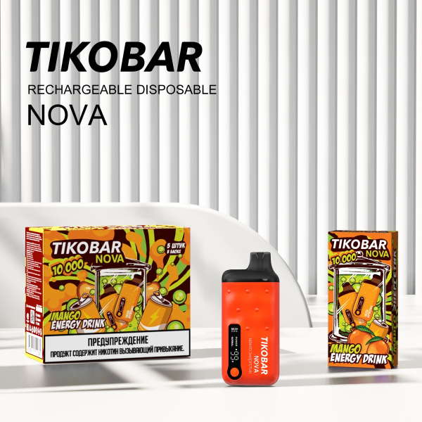 Электронка Tikobar Nova Манго Энергетик 10000 Затяжек в Петрозаводске