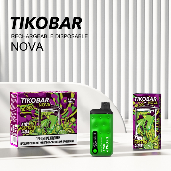 Электронка Tikobar Nova Киви Кактус Лайм 10000 Затяжек в Петрозаводске