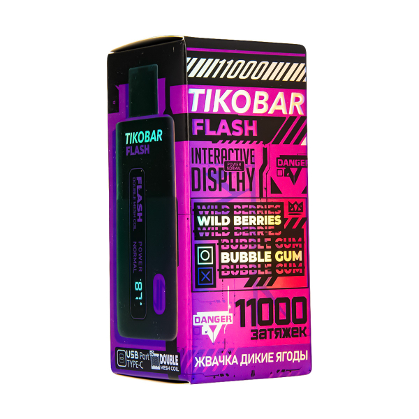 Электронка Tikobar Flash Жвачка Дикие Ягоды 11000 Затяжек в Петрозаводске