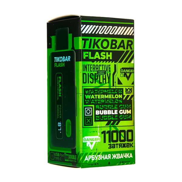 Электронка Tikobar Flash Арбузная Жвачка 11000 Затяжек в Петрозаводске