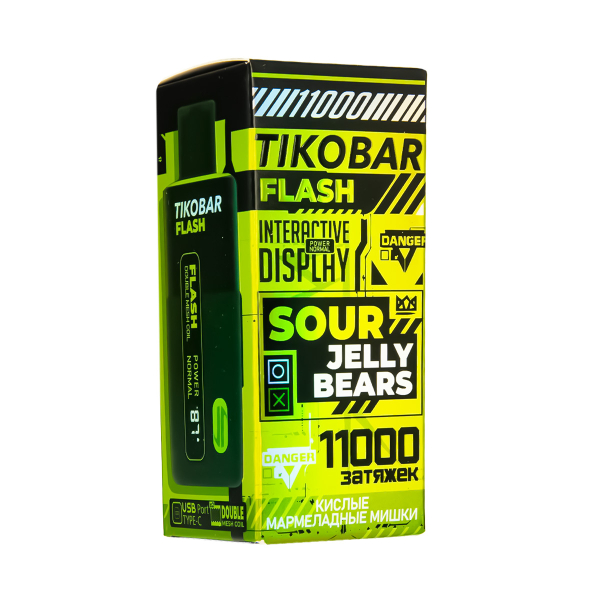 Электронка Tikobar Flash Кислые Мармеладные Мишки 11000 Затяжек в Петрозаводске