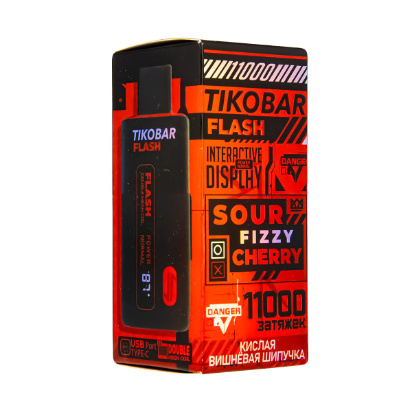 Электронка Tikobar Flash Кислая Вишнёвая Шипучка 11000 Затяжек в Петрозаводске