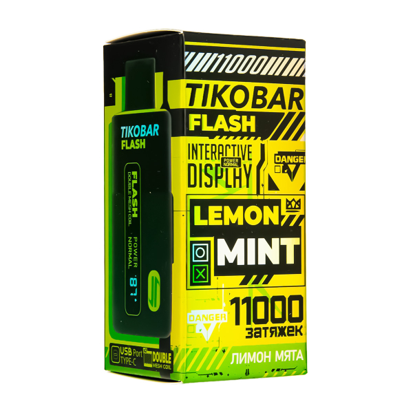 Электронка Tikobar Flash Лимон Мята 11000 Затяжек в Петрозаводске