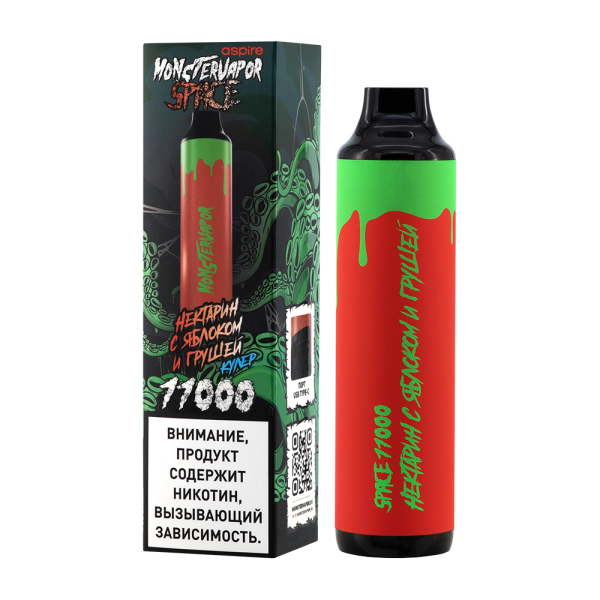 Электронка Monstervapor Space Нектарин Яблоко И Груша (11000 Затяжек) в Петрозаводске