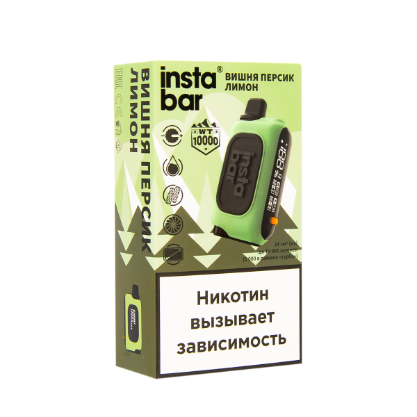 Электронка Plonq Instabar Вишня Персик Лимон (10000 Затяжек) 20 Мг в Петрозаводске