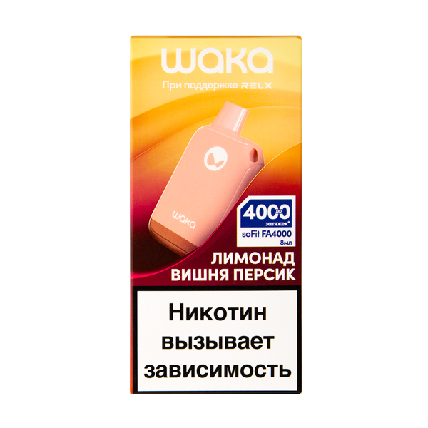 Электронка Waka Лимонад Вишня Персик (4000 Затяжек) в Петрозаводске