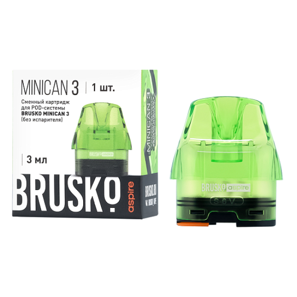 Сменный Картридж Brusko Minican 3, (Зелёный), 3 Мл, Упак. 1 Шт в Петрозаводске