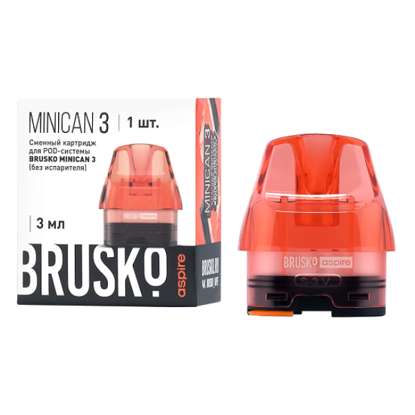 Сменный Картридж Brusko Minican 3, (Красный), 3 Мл, Упак. 1 Шт в Петрозаводске
