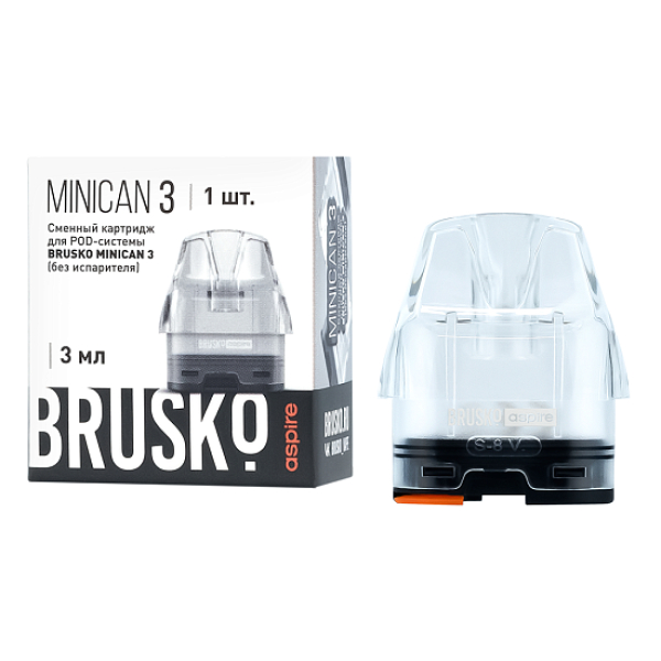 Сменный Картридж Brusko Minican 3, (Прозрачный), 3 Мл, Упак. 1 Шт в Петрозаводске
