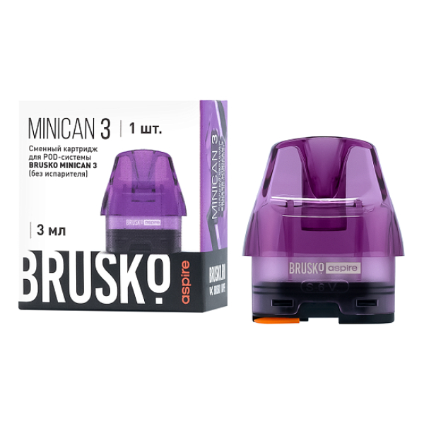 Сменный Картридж Brusko Minican 3, (Фиолетовый), 3 Мл, Упак. 1 Шт в Петрозаводске