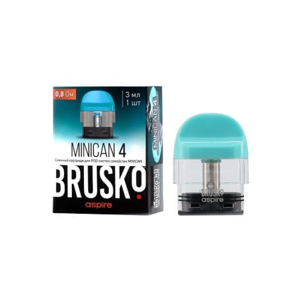 Сменный Картридж Brusko Minican 4 (3Мл) 0,8 Ом, Упак. 1 Шт голубой в Петрозаводске
