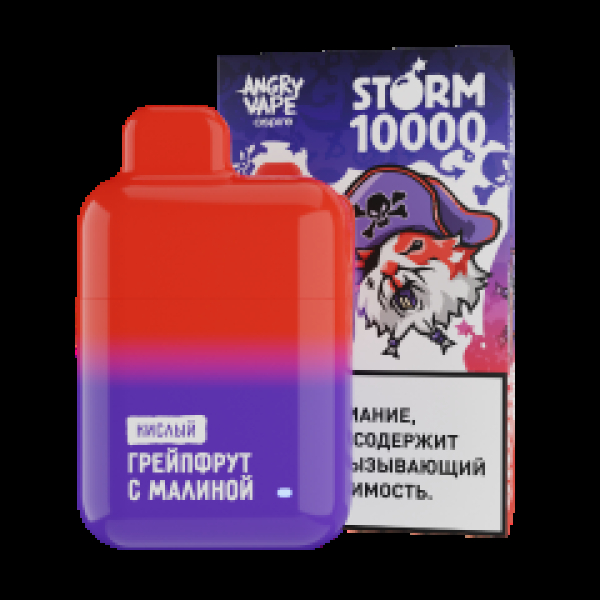 Электронка Angry Vape  Storm Грейпфрут С Малиной 10000 затяжек в Петрозаводске