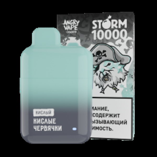 Электронка Angry Vape  Storm Кислые Червячки 10000 затяжек в Петрозаводске