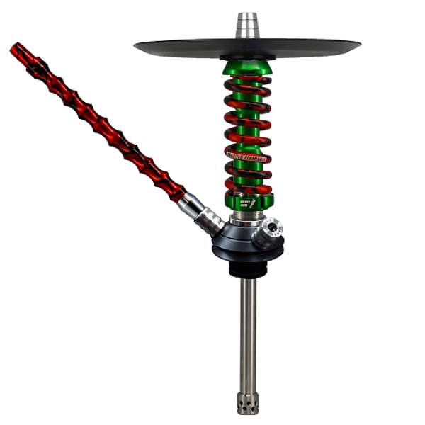 Кальян Mamay Customs Coilovers Micro Зеленый Красный Сплеш  в Петрозаводске