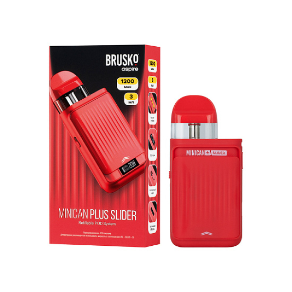 POD-система Brusko Minican Plus Slider Красный в Петрозаводске
