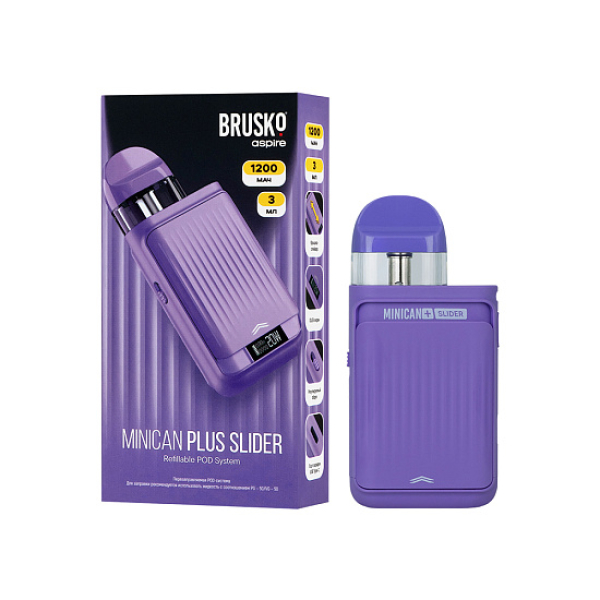 POD-система Brusko Minican Plus Slider Фиолетовый в Петрозаводске