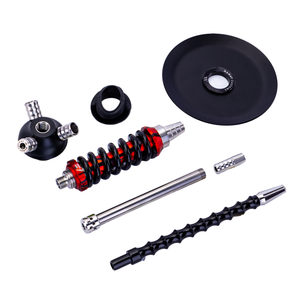 Кальян Mamay Customs Coilover Micro Чёрно Красный Сплеш в Петрозаводске