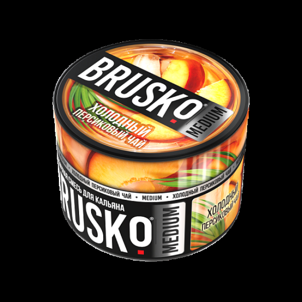 Бестабачная смесь Brusko Холодный Персиковый Чай Medium 50 грамм в Петрозаводске