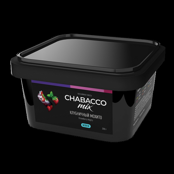 Бестабачная смесь Chabacco Mix Strawberry Mojito Клубничный Мохито  Medium 200 грамм в Петрозаводске