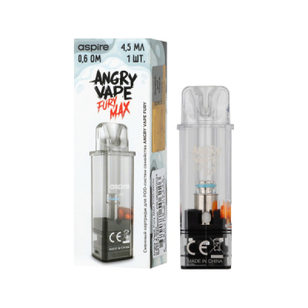 Картридж Angry Vape Fury Max Белый 45 мл 0.6 Ом ( 1 шт.) в Петрозаводске