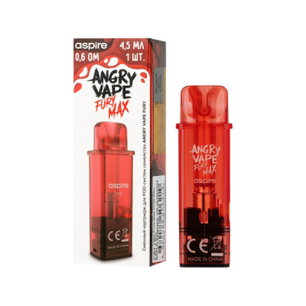 Картридж Angry Vape Fury Max Красный 45 мл 0.6 Ом ( 1 шт.) в Петрозаводске