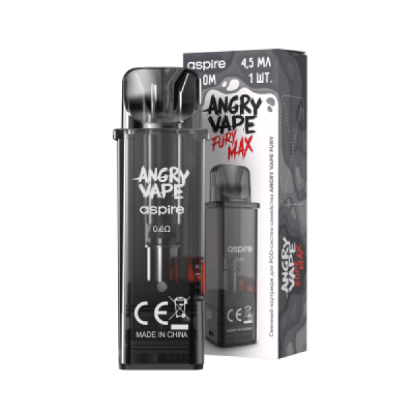 Картридж Angry Vape Fury Max Чёрный 45 мл 0.6 Ом ( 1 шт.) в Петрозаводске
