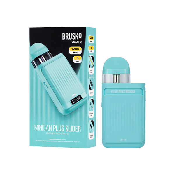 POD-система Brusko Minican      Plus Slider Бирюзовый в Петрозаводске