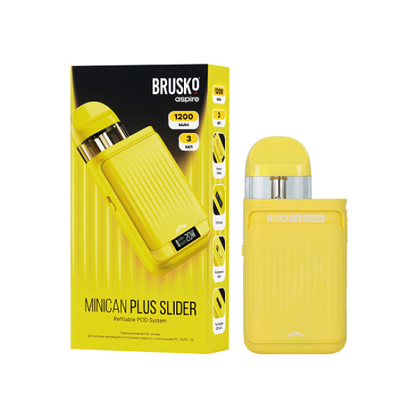 POD-система Brusko Minican      Plus Slider Жёлтый в Петрозаводске