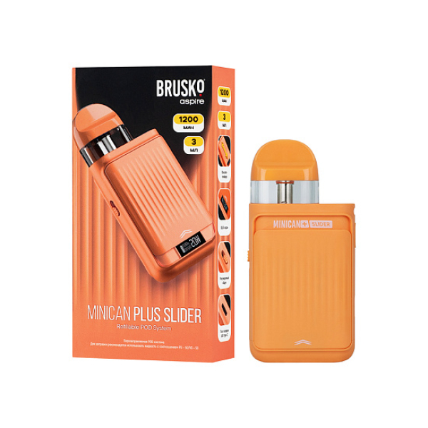 POD-система Brusko Minican      Plus Slider Оранжевый в Петрозаводске