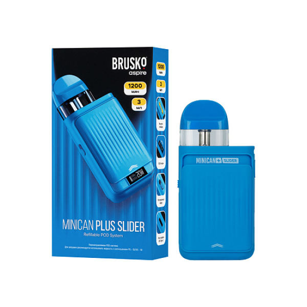 POD-система Brusko Minican      Plus Slider Синий в Петрозаводске
