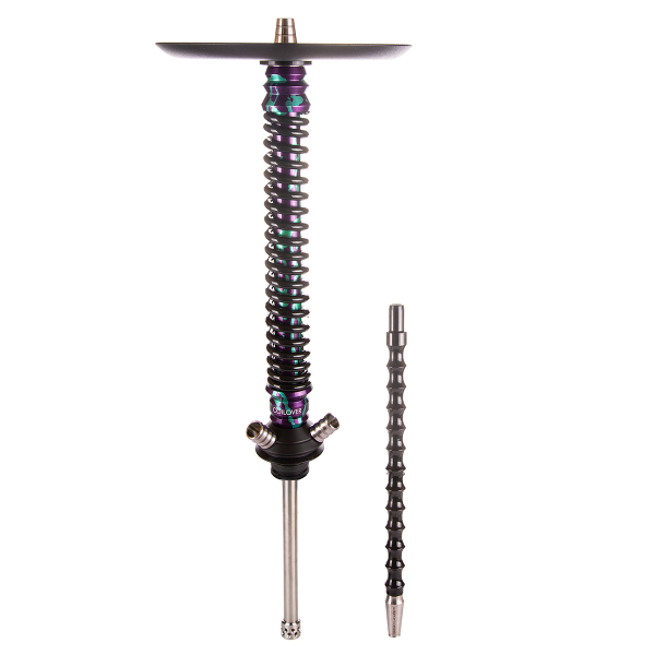 Кальян Mamay Customs Coilover Большой  Пурпурный/бирюзовый Сплеш Чёрный в Петрозаводске