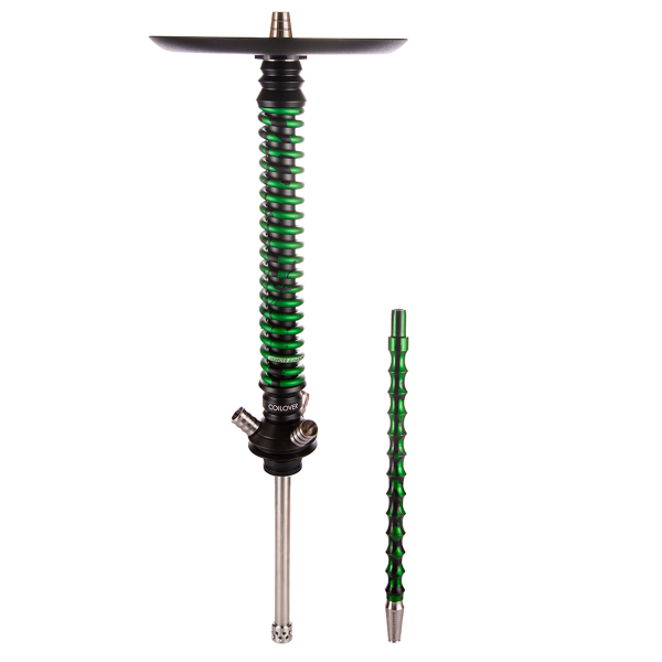 Кальян Mamay Customs Coilover Большой  Черный Зелёный Сплеш в Петрозаводске