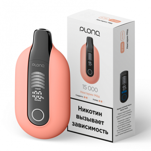 Электронная сигарета Plonq Ultra Нектарин Мёд 12000 затяжек в Петрозаводске